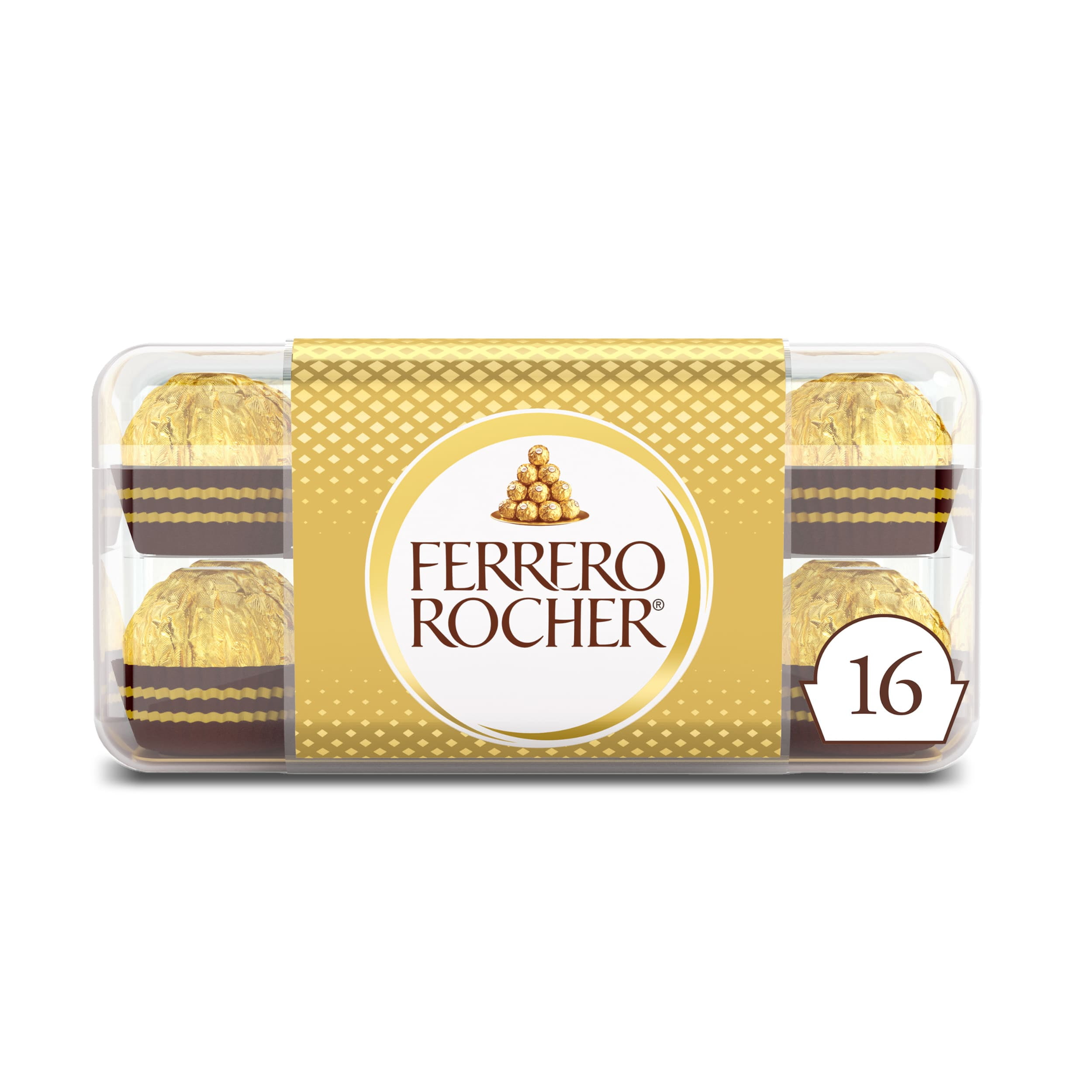 Ferrero Rocher Premium Gourmet Milk Chocolate Hazelnut, Individually Wrapped Candy for Gifting, 7 oz
