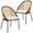 Cream, variant on LeisureMod Dining Chair with Vinyl Fabric Seat and Wicker Backrest in Black Stainless Steel Legs Modern Accent Armchair Urbane Collection Set of 2 in Taupe