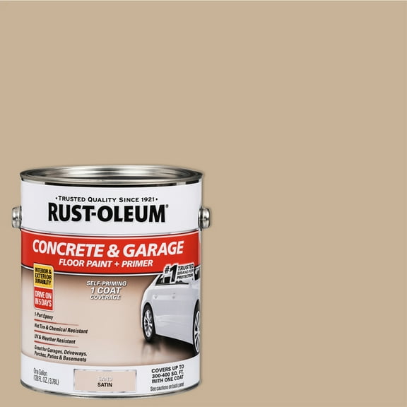 Sand, Rust-Oleum Concrete and Garage Floor Satin Paint-347121, gallon
