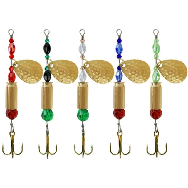 Ensemble de 5 Cuillères Métalliques pour Pêche, Crochet, Truite, Bar