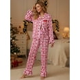 thumbnail image 3 of Rdhnmea Mommy and Me Christmas Pajamas Set Bow Gingerbread Man Print Long Sleeve Shirt with Pants Xmas Sleepwear Loungewear, 3 of 9