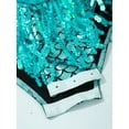 thumbnail image 6 of Sholeno Girls Sleeveless Tassel Latin Dance Dress Fish Scale Metallic Bodysuit Sequin Fringe Skirted Leotard Blue Green 10, 6 of 7