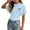00#Light Blue1112, variant on Toddler Girls Leopard Bow Printed Tee Shirts Summer Trendy Short Sleeve Casual Street T Shirts