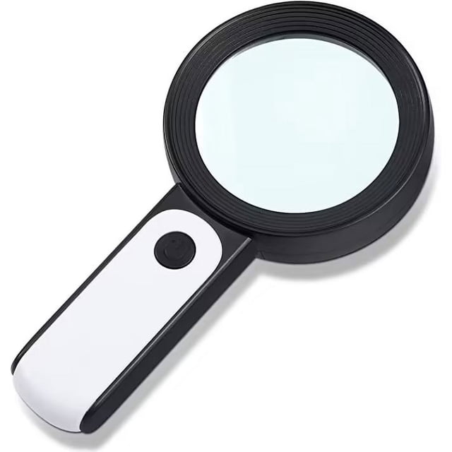 Lupa de mano con luz, 30 x 4 pulgadas, lupa grande iluminada, 18 LED, 3 modos, lente de aumento iluminada para personas mayores, libro de lectura, degeneración macular, monedas, joyería, regalos para