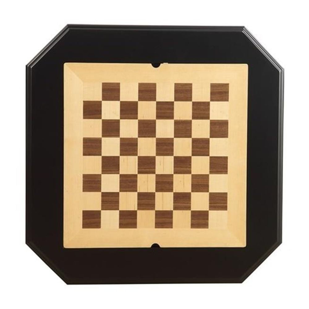 Bowery Hill 2-Drawer Game Board Table in Black for Chess, Checkers, Backgammon, 28 in x 28 in x 31 in