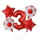 thumbnail image 4 of Globos de helio con temática de fútbol para niños, decoración de fiesta de cumpleaños de 30 pulgadas, 1, 2, 3, 4, 5, 6, 7, 8, 9 años, 5 unidades（violet, 4 of 5