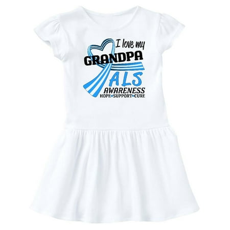 

Inktastic I Love my Grandpa ALS Awareness Support Care Cure Gift Baby Girl Dress