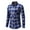Blue, variant on WREESH Men's Button Down Shirts Fashion Long Sleeve Plaid Dress Shirt with Button Down Collar and Classic Patte Blue