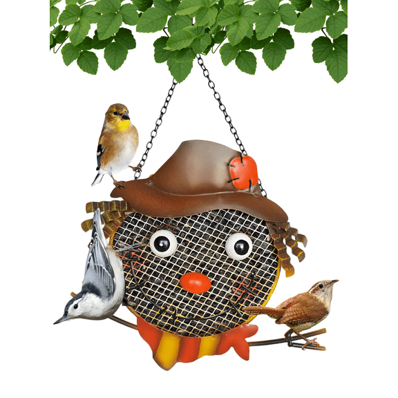 Gift Essentials Metal Mesh Bird Feeder, Sunflower Seed Feeder, Scarecrow