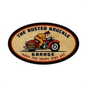 Busted Knuckle BUST057 24 x 14 in. Retro Rider Oval Metal Sign