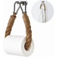 thumbnail image 1 of Toilet Paper Holder Rope Vintage Industrial Wall-mounted Towel Rack Wall Mounting Bath, 1 of 5