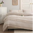 thumbnail image 3 of Move Over Beige Grey Macrame Tassel Bedding Sets Twin Three Layer Tassel Pattern Washed Microfiber Duvet Cover Set No Filling, 3 of 9