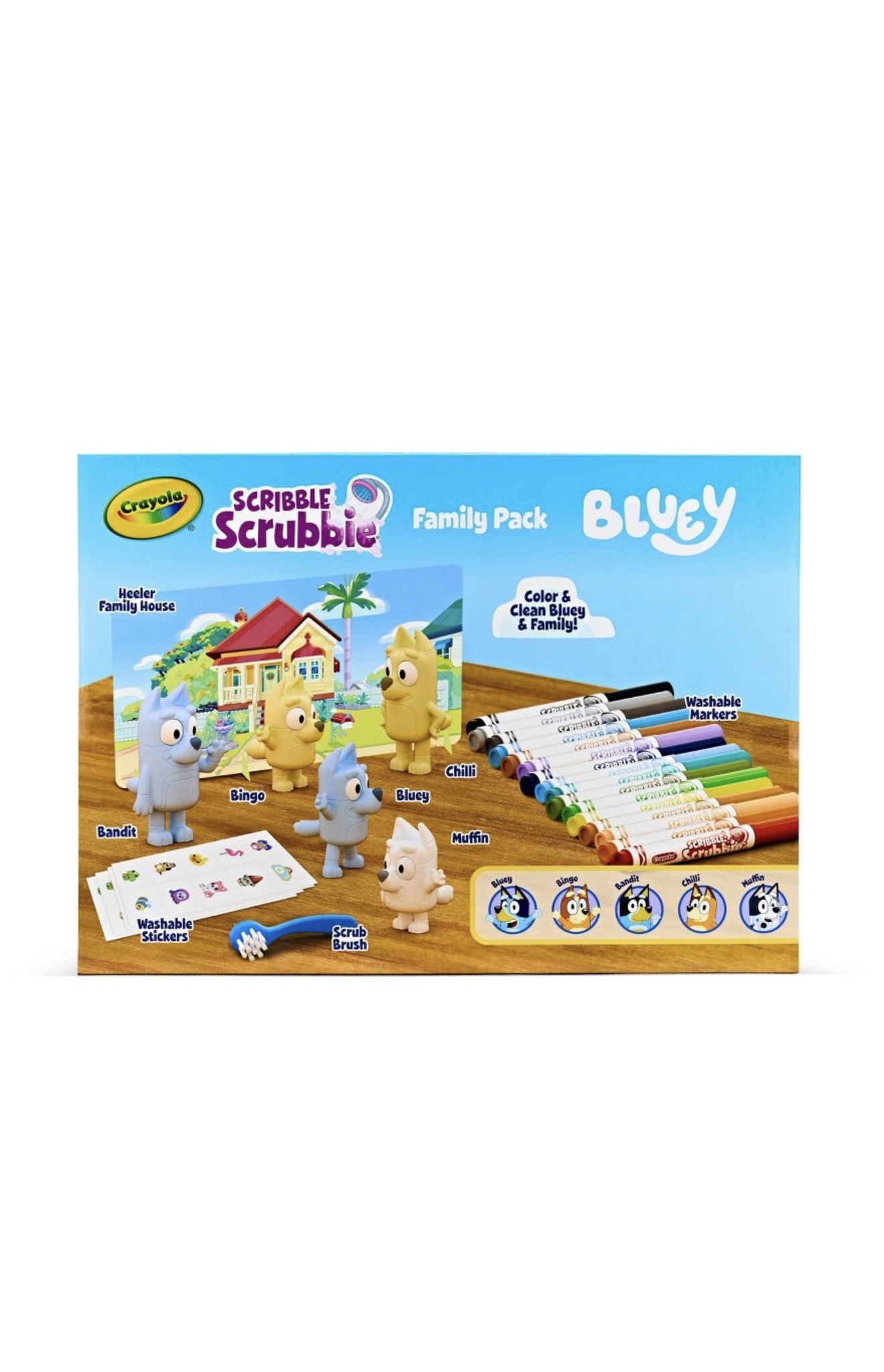 Crayola Scribble Scrubbie 80pc Bluey Family Pack Gift