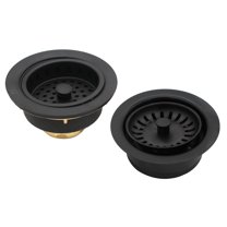 Westbrass COMBO PACK 3-1/2" Post Style Kitchen Sink and Waste Disposal Flange Strainers, Matte Black