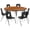 Oak, variant on Flash Furniture Emmy 60" Circle Wave Flexible Laminate Activity Table Set with 18" Student Stack Chairs, Grey/Black