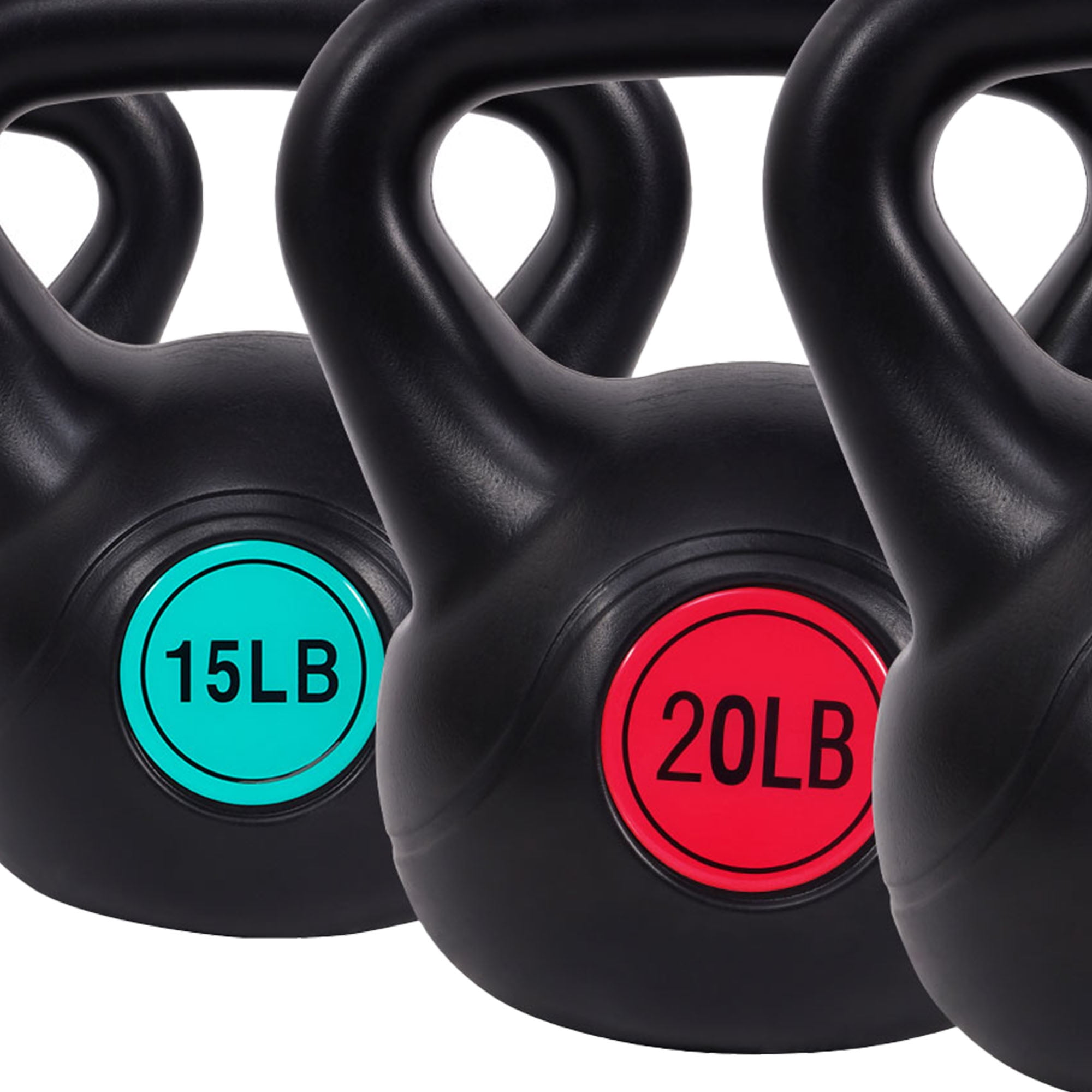 Sporzon! Wide Grip Kettle Bell Weight Set, 5, 10, 15, 20, 25 Pound