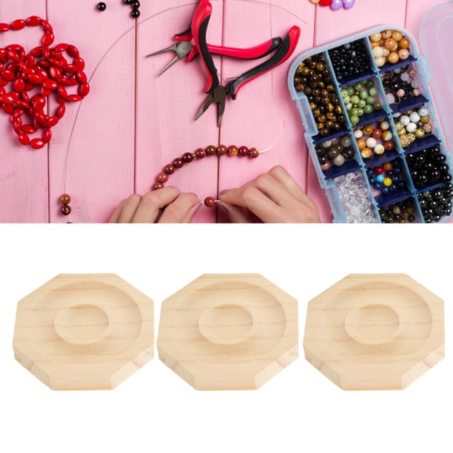 Bandeja De Exhibición De Pulsera De Cuentas, Bandeja De Joyería De Madera Maciza Liviana, Decorativa Octogonal Resistente Hecha A Mano Para Pulsera Para Joyería