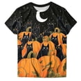 thumbnail image 6 of enyan Halloween Shirt for Women Boo Tshirt Pumpkin Print Tees Casual Vacation Short Sleeve Tops Halloween Womens Shirts Orange,S, 6 of 6