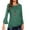 Green, variant on Aloohaidyvio Women's Fall Casual Solid Color Flared Long Sleeve T-Shirt Round Neck Loose Basic Blouse Tops Red S