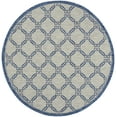thumbnail image 2 of Nourison Garden Party Indoor/Outdoor Traditional Trellis Ivory Blue 5'3" x round Area Rug, (5' Round), 2 of 9