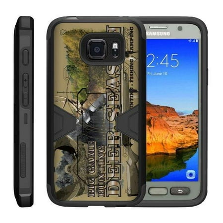 TurtleArmor Â® | For Samsung Galaxy S7 Active [Shockproof Case] Protective Armor Hard Impact Case Kickstand Holster Belt Clip - Deer Hunting