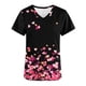 thumbnail image 3 of Fiudx Ofertas Flash Del Día Blusa de Manga Corta con Cuello En V para Mujer, Uniforme, Blusa con Bolsillos Estampados para El Día de San Valentín, 3 of 4