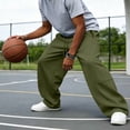 thumbnail image 4 of Moocorvic Men's Wide Leg Baggy Sweatpants, Elastic Drawstring Waist, Relaxed Fit Casual Sweat Pants for Streetwear Lounge Daily Gym Hangout Wear, 4 of 7