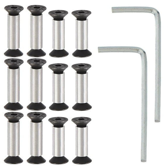 12Pcs Knife Handle Bolt Rivets with 2Pcs Wrench 2 Sizes Screw Fastener Nut DIY Material 5mm Knife Screws Knife Making Supplies Blind Rivets for Knife Handles