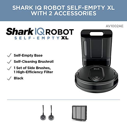Shark IQ Robot Vacuum AV1002AE with Self-Empty Base, Self-Cleaning Advanced Navigation, Wi-Fi, Compatible with Alexa, 2nd - Walmart.com