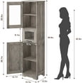 thumbnail image 3 of GAOMON 67" Tall Cabinet - Slim Storage Cabinet with Doors & Adjustable Shelves，Gray, 3 of 7