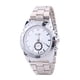 thumbnail image 1 of Reloj de pulsera de cuarzo con correa de aleación informal de negocios para hombres (esfera blanca plateada), 1 of 4