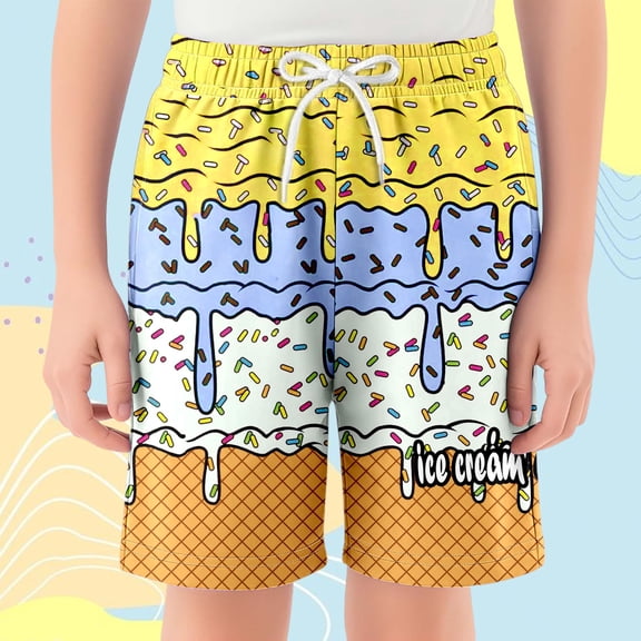 HAYIMI Toddler Girls Casual Shorts Kids Ice Cream Baseball Style With Elastic Waistband And Pockets Everyday Versatile Solid Color Daily Shorts Bottoms