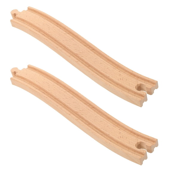 Hemoton 2pcs Wooden Train Track Set for Kids - Wood Train Tracks Accessories, Railway System Toys for Children