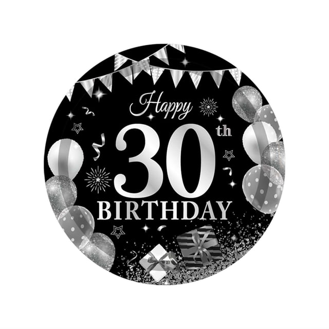 Btomtd 30th Birthday Party Theme Tableware Set Disposable Decorative Tableware Paper Set, B