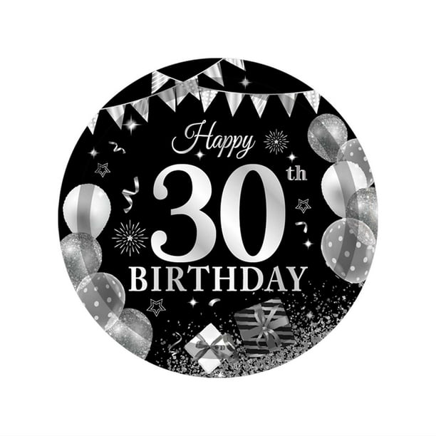 Juego de vajilla desechable para fiesta de cumpleaños número 30, juego de vajilla decorativa de papel.