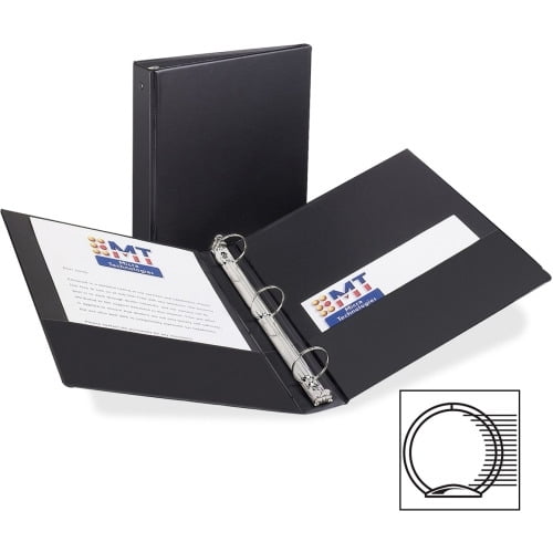 Avery Economy 3 Ring Binder, 1.5' Round Rings, 1 Black Binder (03401) 1 1/2' Binder Capacity - Letter - 8 1/2' x 11' Sheet Size - 275 Sheet Capacity - 3 x Round Ring Fastener(s) - 2 Internal Pock
