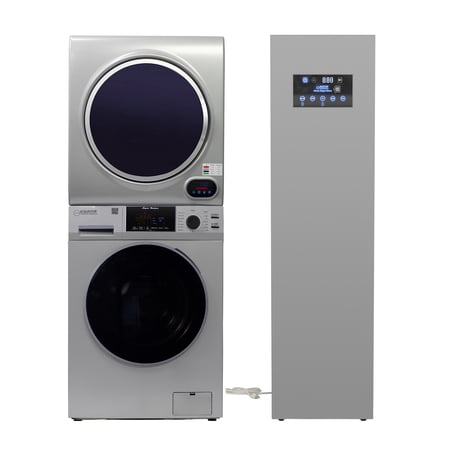 Equator LAUNDRY CENTER Silver WASHER 15Lbs+Vented DRYER+ Steam Dryer CLOSET 110V