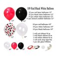 thumbnail image 3 of Kit de arco de guirnalda de globos rojos, negros y blancos para armar uno mismo, 12 o 10 globos de látex con confeti, tira de arco de 4,8 m para circo, barbacoa, cumpleaños., 3 of 5