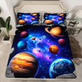 thumbnail image 2 of jejeloiu Universe Planet Twin Sheet Sets,Galaxy Starry Sky Bedding For Boys Teens 3-Piece, 2 of 7