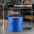 thumbnail image 2 of KFFKFF 8 Gallon Fryer Oil Disposal Caddy, Durable Carbon Steel Grease Bucket with Anti-Rust Coating, Secure Lid, Clamps, and Filter Bag for Safe Hot Cooking Oil Transport, Blue, 2 of 9