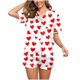 thumbnail image 5 of Conjunto de Verano para las Mujeres Día de San Valentín Amor Impreso Cuello de Manga Corta con Pantalones Cortos, Poliéster Ligero para el Uso Informal, 5 of 9