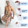 thumbnail image 4 of Colevkie Men's 2 Pcs Bath Skirt & Bath Towel Set Soft and Absorbent Adjustable Shower Wrap Towel for Beach Spa Sauna Bathroom Paisley Style, 4 of 7