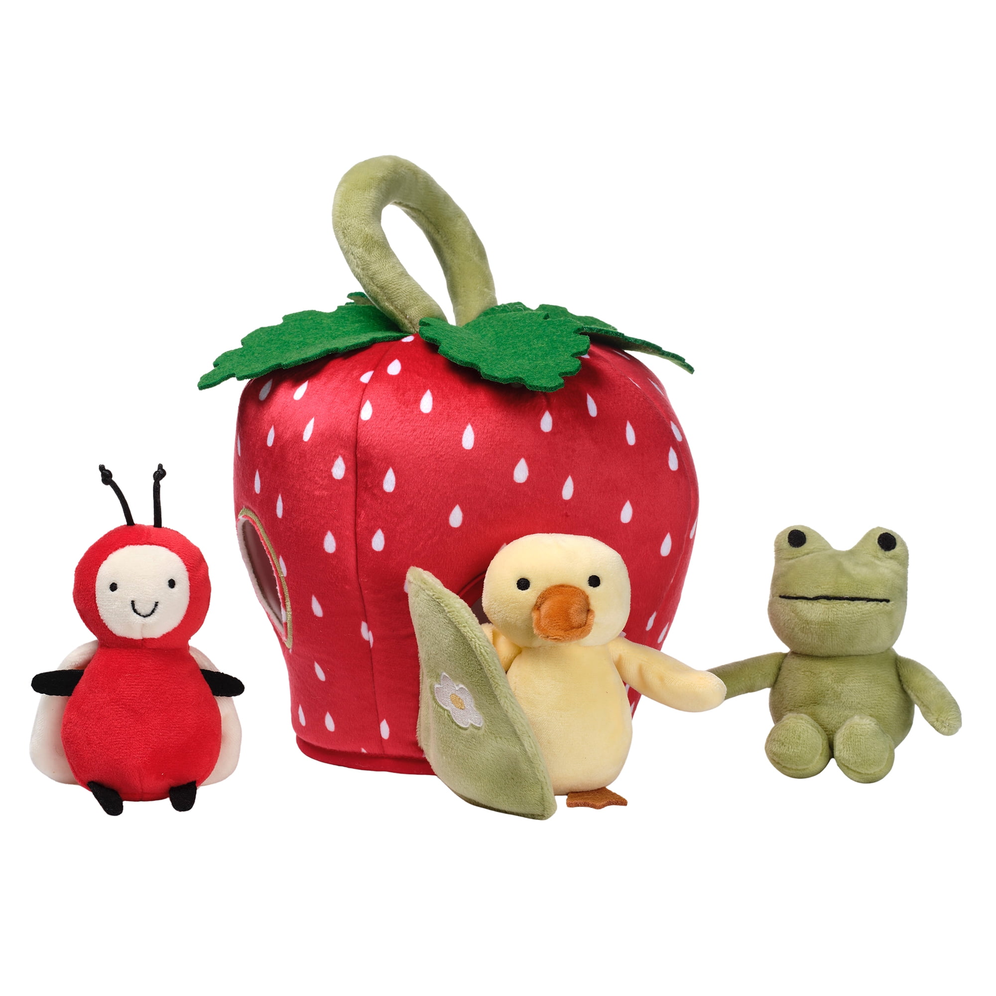 Lambs & Ivy Strawberry Soft Plush Interactive Play Set with Stuffed Animal Toys
