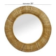 thumbnail image 3 of DecMode Coastal Brown Weaved Rattan Round Wall Mirror, 35"D, 3 of 8