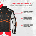 thumbnail image 3 of HWK Scorpion Motorcycle Jacket for Men and Women - Cordura Fabric, Foam Padded, Orange, Large, 3 of 7