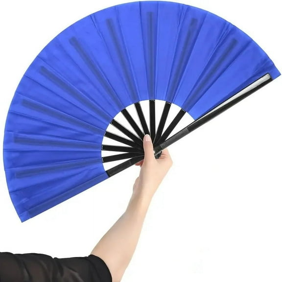 Large folding hand fan, nylon cloth retro cloth fan, Chinese Kung Fu Tai Chi hand fan, unisex, festival, dance, gift, performance, decoration