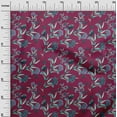 thumbnail image 2 of oneOone Viscose Chiffon Burgundy Fabric Flower & Leaves Watercolor Craft Projects Decor Fabric Printed By The Yard 42 Inch Wide, 2 of 4