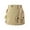 Khaki, variant on GYRATEDREAM Girls Cargo Skirt Cotton Elastic High Waist Short Mini Skirt with Pockets, 6-7 Years