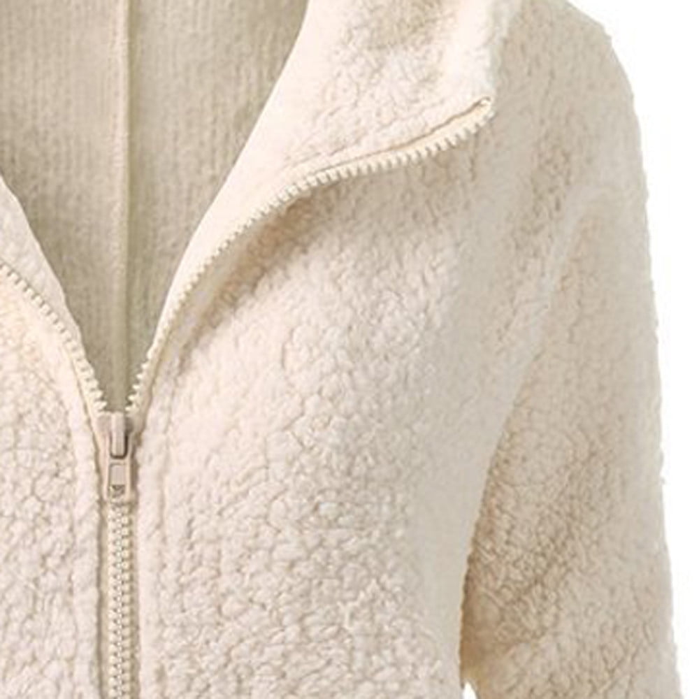 SBYOJLPB Women Hooded Sweater Coat Winter Warm Wool Zipper Coat Cotton Coat Outwear BG5XL