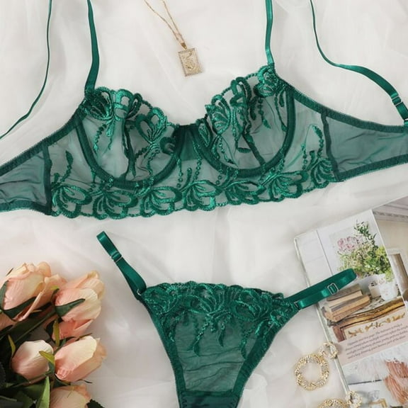 Green Lingerie Set See Through